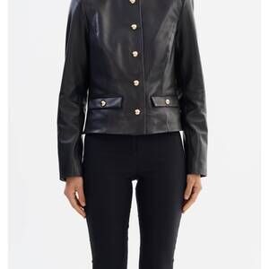 NEW LAMARQUE lynn leather jacket in black